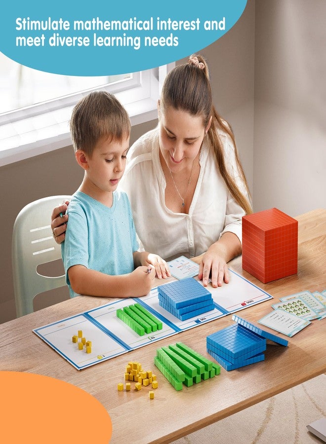 stochastic box Plastic Base Ten Blocks 143 pcs Place Value Blocks Kindergarten Counting Cubes for Kids Math, Math Manipulatives for Early Counting Math Toy for 1st Grade - Image 2